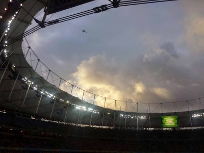 estádio por do sol